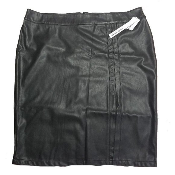 Modamix faux vegan leather skirt  w/front slit 22W - Picture 1 of 8